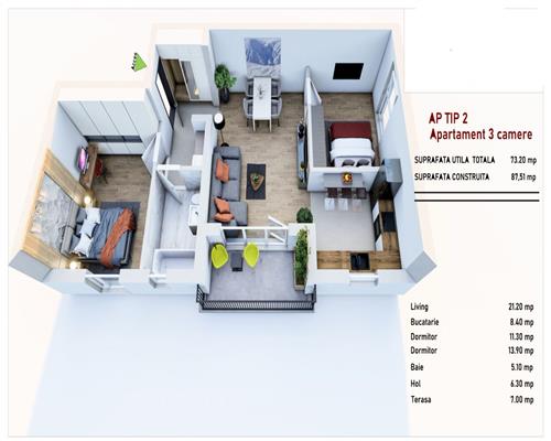 Apartamente 3 camere predare in Octombrie 2025 Sanpetru